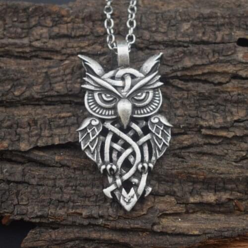 12pcs Domineering Personality animal owl necklace Nordic Talisman jewelry For Women Men