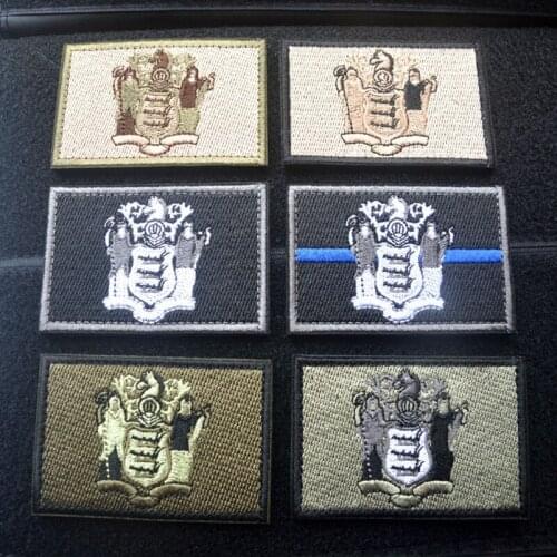 Embroidered Patches United States State Flag Patch Tactical 3D National Flags New Jersey State Flag Armband Badge