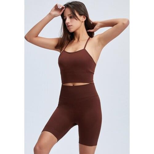 Womens Sportswear Yoga Set Gym Clothing Tracksuit Sports Bra High Waist Seamless Shorts for Fitness Sports Suit