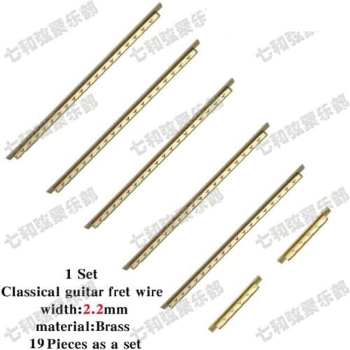1 Set Brass classical guitar fret wire 19 Pcs/set, Width 2.2mm,Guitar Fingerboard line fret wire