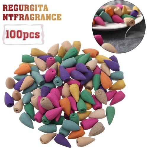 100pcs Backflow Incense Cones For Ceramic Waterfall Smoke Burner Censer For Home Office Deodorization Incense