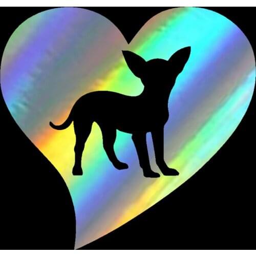 14*14CM Lovely Pet Chihuahua Love Car Stickers Car Window Personality Decorative Accessories Car Styling Decals