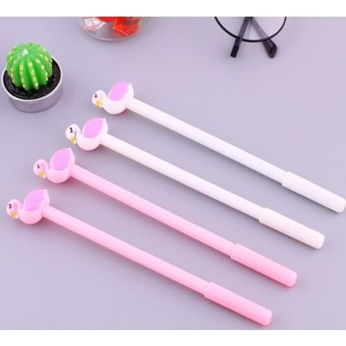 40 pcs wholesale Cartoon Flamingo Neutral Pen Korean Stationery Creative Fresh Sign Pen gel Student Test Pens