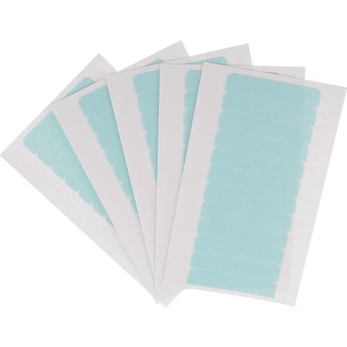 60 pcs Pre-Cut Double Sided Adhesive Super Tape for Skin Weft & Hair Extensions Super Blue Tape 4x0.8cm
