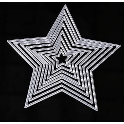 8PCS Assorted Size Metal Carbon Steel Star Embossing Cutting Dies Stencils Templates Mould for DIY Scrapbooking Album Paper Card
