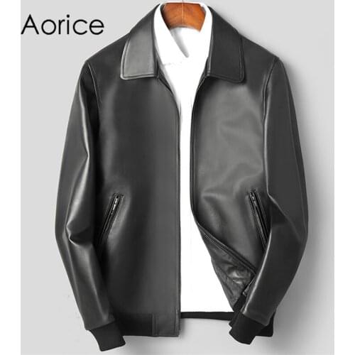 Aorice Men Genuine Sheep Skin Leather Jacket Coat Male Brand New Real Casual Leather & Suede Suit Jackets Coats MT170
