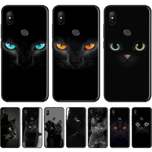 Black Cat Staring Eye PET CUTE Phone Case For Xiaomi Redmi 7 9t 9se k20 mi8 max3 lite 9 note 8 9s 10 pro Soft Shell Cover Funda