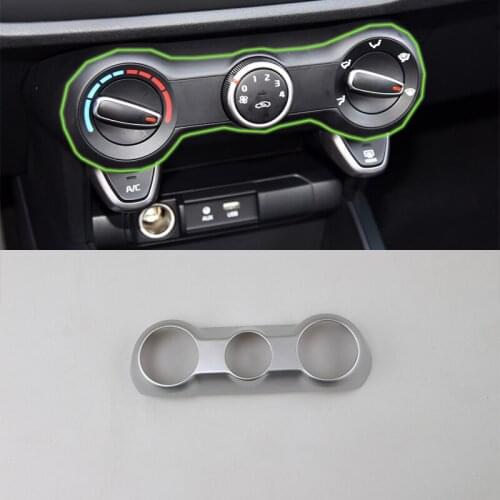 For Kia K2/Rio 2017 Interior Cheap Car Accessories Decoration ABS Air Condition Adjust Button Frame Cover Trim Car Styling