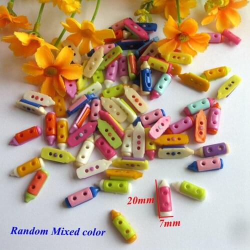 Home Crafts Buttons 100pcs Mixed Nylon Pencil shape Sewing Shank Buttons Scrapbook 7x20mm Bouton decorative buttons for craft