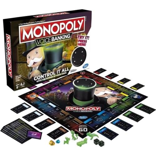Hasbro Electronic Monopoly Game Adult Family Entertainment Game Voice Control Bank Banking Strategy Puzzle Board Game Party Toys