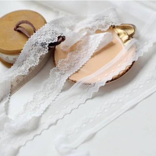 5 Meters/lot Milk White Lace Ribbon Soft Comfortable Elastic Lace Trim Fabric DIY Wedding Dirthday Christmas Decoration