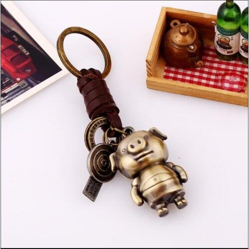 2019 NEW Fashion Creative Cartoon Pig KeyChain Charms Bag Ornaments Car Key Chain Exquisite Gift Birthday Gift Party Favors
