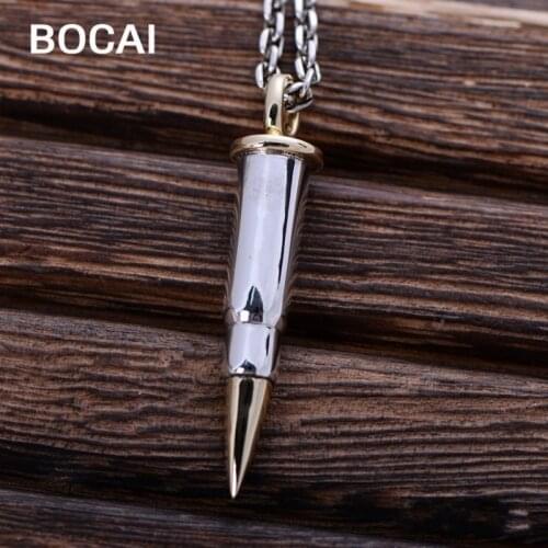 Black silver jewelry wholesale 925 sterling silver jewelry crafts Thailand bullet male Pendant xh052884w