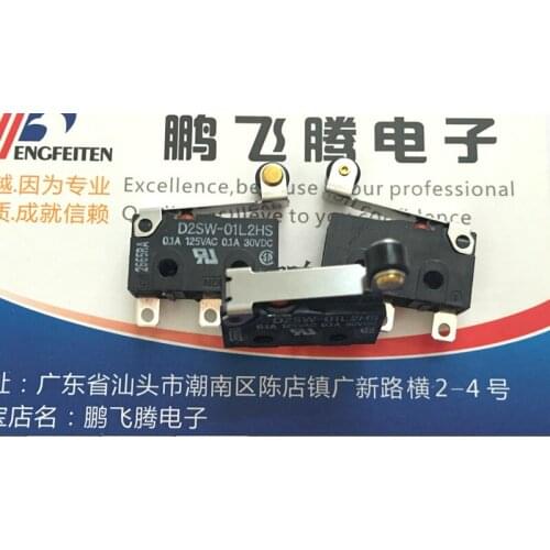 Original new 100% D2SW-01L2HS small sealed waterproof dust micro switch limit travel belt roller 0.1A 125VAC 0.1A 30VDC