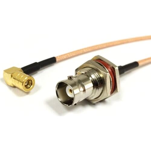 5pcs New BNC Female bulkhead Switch SMB Female Jack Right Angle Convertor jumper cable RG316 Wholesale 15CM 6" Adapter