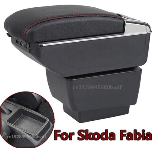 For Skoda Fabia armrest box Central Store Content Storage Box with Cup Holder Ashtray Car-styling Accessories Parts 2015-2020