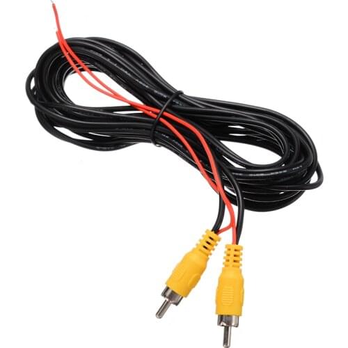 RCA Phono Plug to Camera Video Cable for Parking Rearview Camera Audio Pure Copper Conductors With Reverse Trigger Wire
