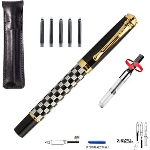 Luxury Fountain pen Check pattern Spiral white Gold cupid Fine nib Jinhao 500 Office signature School supplies A6489