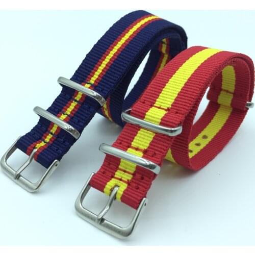18 20 22 24mm Watch Band Sports Nato fabric Nylon Watchband Colorful Woven Watch Strap Spanish Russian German France Flag