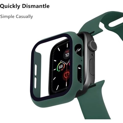 Glass+Strap for Apple Watch band 44mm 40mm 38mm 42mm Screen Protector+Case+belt Accessories Bracelet iWatch series 6 5 4 3 se 40