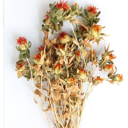 Dried Safflower Preserved Red Natural Green Yellow Natural Dry Plant Organic Flower Decor Home Decor/Weddings Natural Grass
