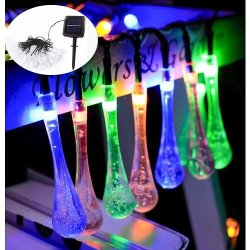 Solar Powered Water Drop Led String Fairy Light 20/30 Leds Solar Light Outdoor Garden Christmas Tree Decoration Garland Lights