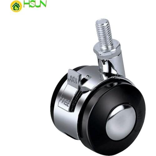 1.5 inch / 2.0 inch Thick zinc alloy casters Baby cot Children&#39s bed Furniture Screw Rod Universal casters with brakes