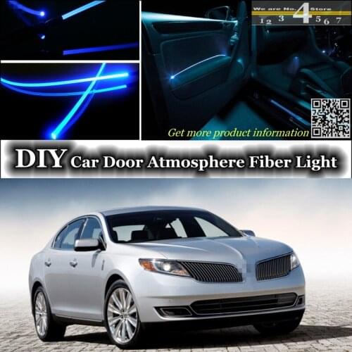 Interior Ambient Light Tuning Atmosphere Fiber Optic Band Lights For Lincoln MKS Inside Door Panel illumination Not EL light