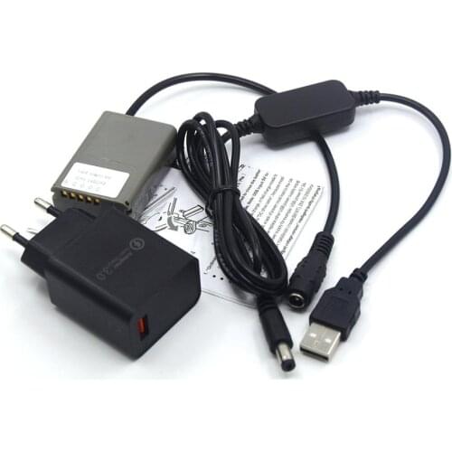 QC3.0 USB Charger + BLN-1 Dummy Battery DC Coupler Power Bank USB Cable for Olympus Camera OM-D E-M5 II 2 E-M1 PEN E-P5