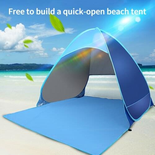 Folding Camping Tent Outdoor Beach Tent Fully Automatic Build Four Seasons Tent Sun Shelter Gauze Protection Mesh Curtain Tents