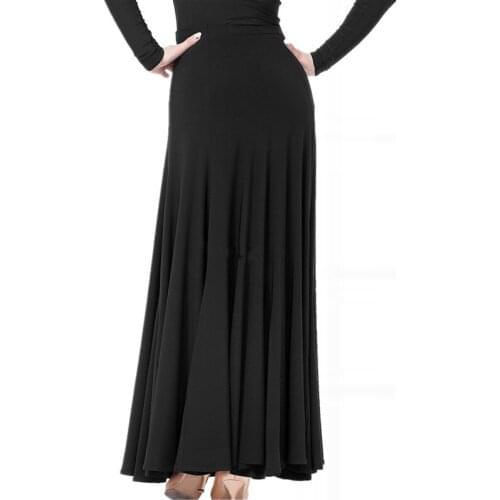 Black/red/blue/purple 4 colors flamenco skirts ballroom dance skirts womens ballroom skirts standard waltz tango dance skirt