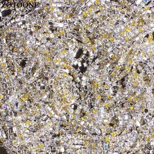 ZOTOONE Mix Color Crystal AB Rhinestone Chain SS10 Crystal Trim For DIY Jewelry Craft Apparel Strass Applique Sew On Accessoires