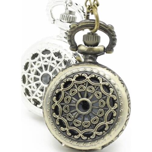 10pcs/lot )Victorian Style Spider Web vintage punk Pocket Watch Necklace chain pendant party free gift