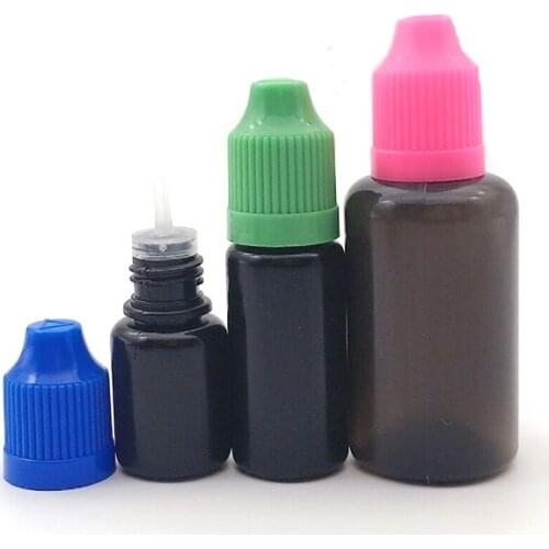 150pcs Empty Plastic Bottle 5ml/10ml/15ml/30ml Black PE Squeeze Juice Eye Dropper Vial Liquid Container