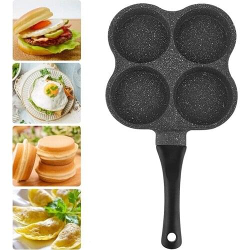 4 Hole Frying Pot Thickened Omelet Pan Non-Stick Egg Pancake Steak Pan Cooking Egg Ham Pans Breakfast Maker