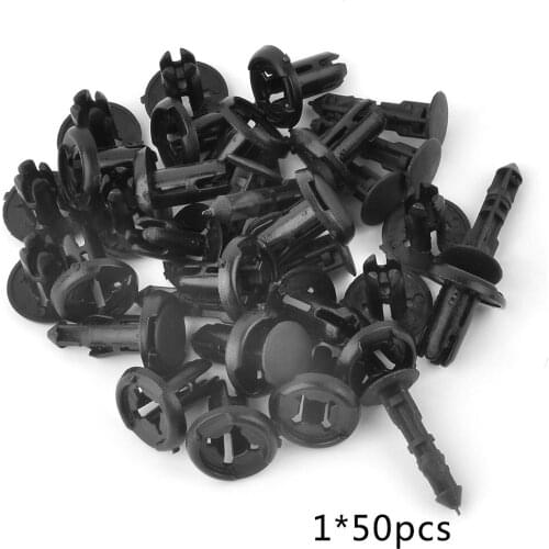 50pcs 11816 8MM Black Plastic Vehicle Car Bumper Clips Fastener Buckle Interior Trim Card Door Liner Fixed Clamp For Toyota Hot
