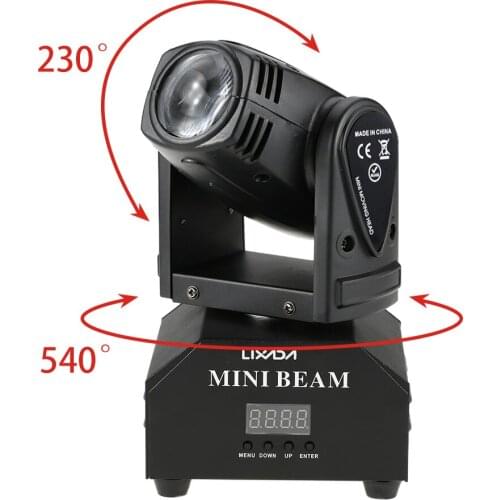 50W LED Stage Effect Lamp Rotating Moving Head DMX512 Sound Activated Auto Running RGBW Beam Light for Disco KTV C-lub Party