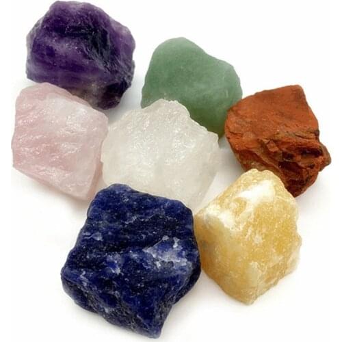 7 Chakra Rough Gemstone Natural Quartz Hand Made Crystal Stones For Healing Reiki