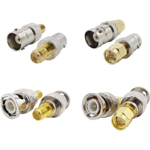 8 Pieces SMA to BNC RF Adapter Kits 2 Set RF Coaxial Adapter SMA Male Female Coax Connector