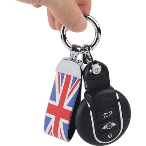 Union Jack Car Fob Horseshoe Keychain Pendant Key Chain Ring Holder For Mini Cooper JCW One S F54 F55 F56 F60 R55 R56 R60
