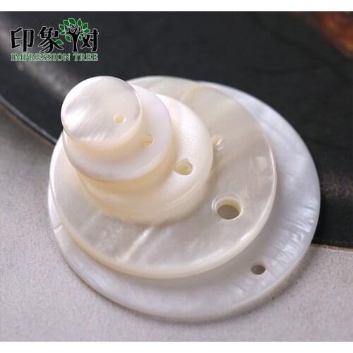 5pcs Pure Natural White Round Disc Shell Charms Sidehole Round Flat Seashell Beads For Earring Necklace DIY Jewelry Making 19040
