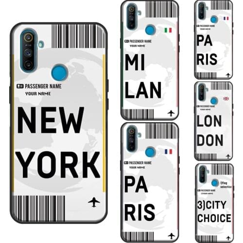 Custom Plane Ticket traveler Case For Realme 6 7 X2 X7 Pro C3 XT For OPPO A9 2020 Reno4 For OnePlus 7 8 Pro 7T Nord