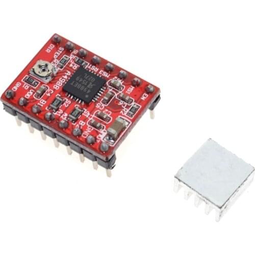 50pcs/lot Stepstick Reprap Stepper Motor Driver Pololu A4988 Module with Heatsink For 3D Printer