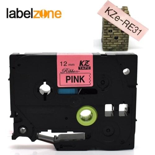 Tze-RE31 Satin Ribbon Black on pink Tapes 12mm*4m compatible Brother p-touch printer for pt-d200 d210 ribbon printer tz-RE31