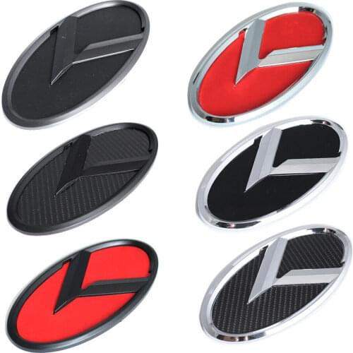 K Logo 110mm 130mm 150mm 165mm Car Styling Middle Front Hood Rear Trunk Emblem Modified Upgrade Badge Sticker for Kia K2 K3 K5