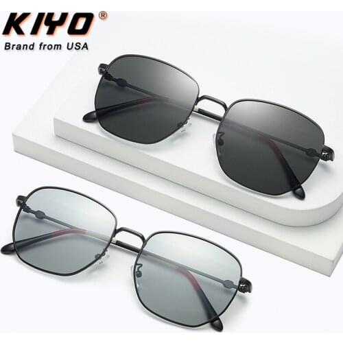KIYO Brand 2020 New Women Men Polygonal Polarized Photochromic Sunglasses Metal Classic Sun Glasses UV400 Driving Eyewear 2886