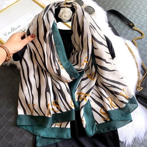 KOI LEAPING European American new cotton linen feel stripe womens wild warm fashion winter long shawl scarf beach towel gift