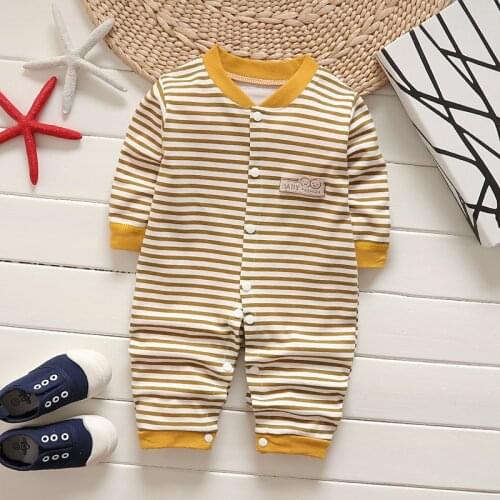 3-12M Baby Cotton Rompers Autumn Newborn Onesies Pajamas Boys Girls Long-sleeve Warm Baby Homewear 0-2 y Spring Baby Clothes