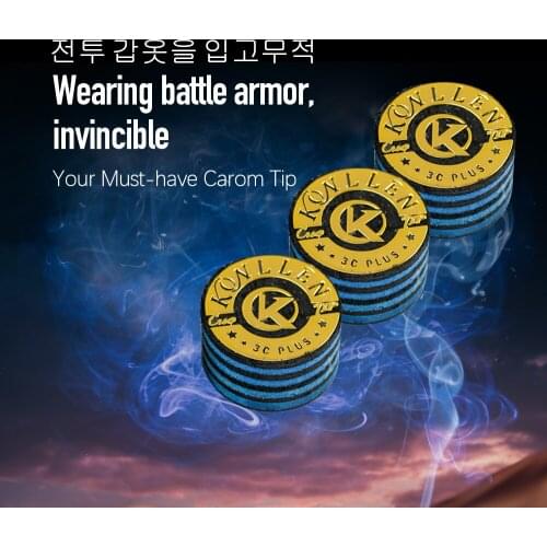 Konllen Carom Cue Tip 14mm Selected 9 Layers Pigskin With Clear Good Elasticity For Libre Cue 3 Cushion Billiard Accessories