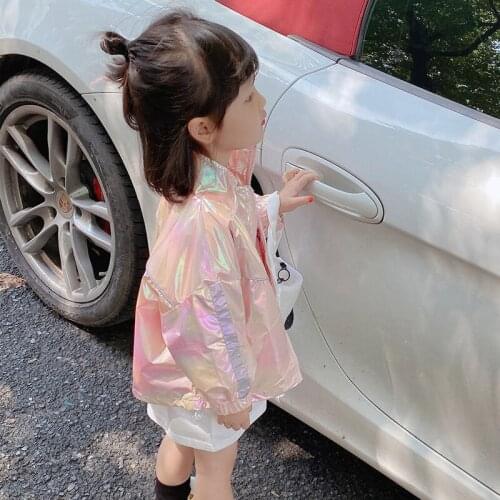 Girls Jackets 2021 Spring Autumn New Korean Casual Fashion Solid Color Zipper Childrens Jacket Autumn Clothes